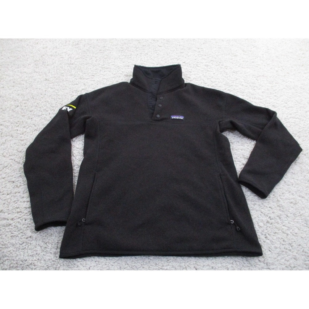 Patagonia Sweater Womens Medium Black 1/4 Snap Sweatshirt Jacket Polyester Ski